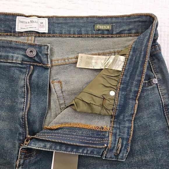 NWT Smith & Mills Denim Blue Jeans Stretch Men’s 38 x 32 Tailored Medium Wash - Picture 10 of 16